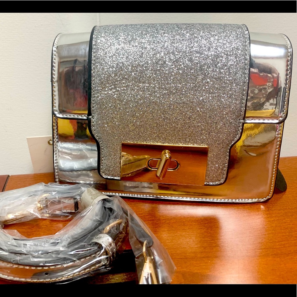 MWT Silver Crossbody Evening Purse